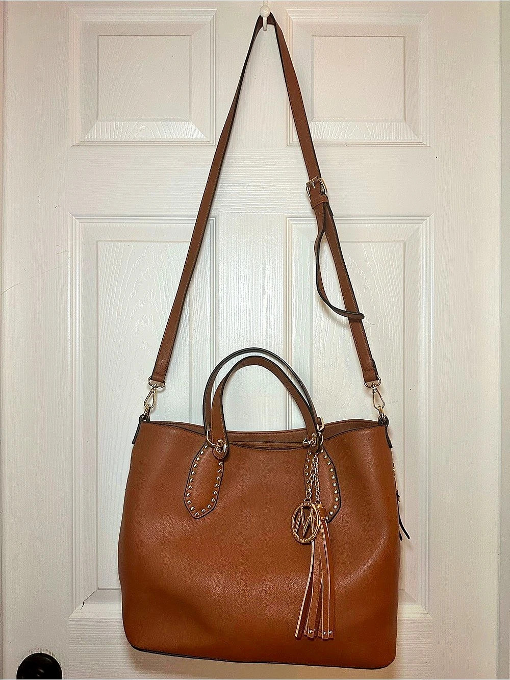 Miar Collection Studded Tote in Brown